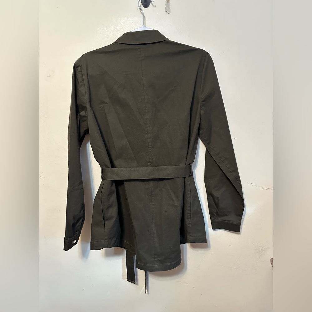Ted Baker Ailiia Tie Waist Utility Shirt Olive Green Size 4 Army Preppy‎ Belted - Picture 5 of 6